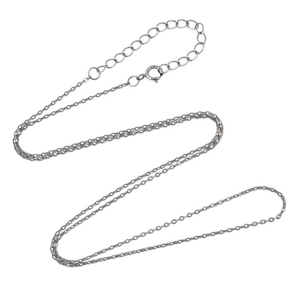 Cable Link Chain Necklace | Vintage Sterling Silver 925 | 17.5"-19.5" - Picture 1 of 3